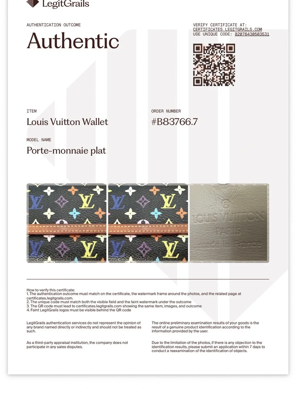 Louis Vuitton Porte Monnaie Plat Black Multicolor Monogram Canvas